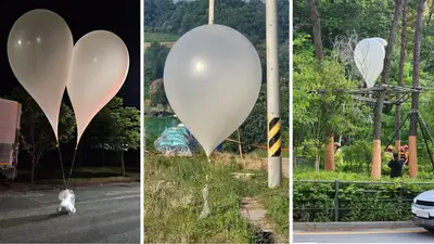 Северная Корея отправила 150 воздушных шаров с мусором и навозом в Южную