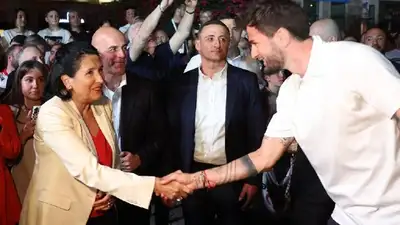 Президент Грузии Саломе Зурабишвили встретилась с футболистами Евро-2024